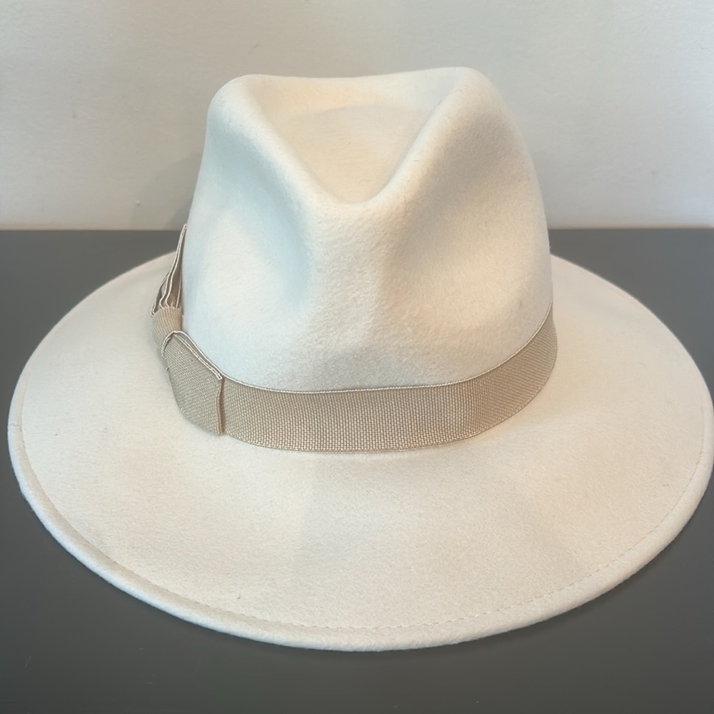 J. Crew Western hat with grosgrain trim AC458 S-M Cream
